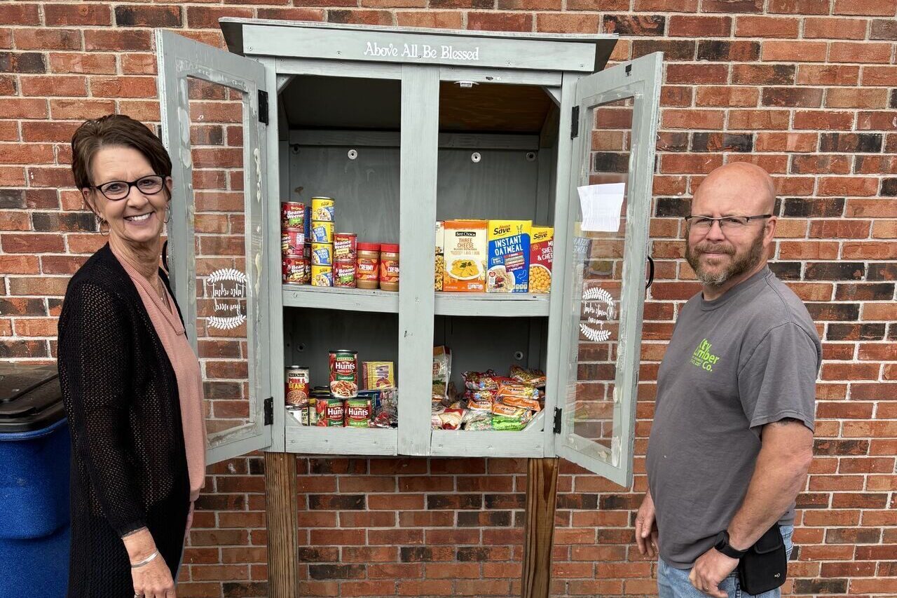 Quad Industries filling the Portland Blessing Boxes